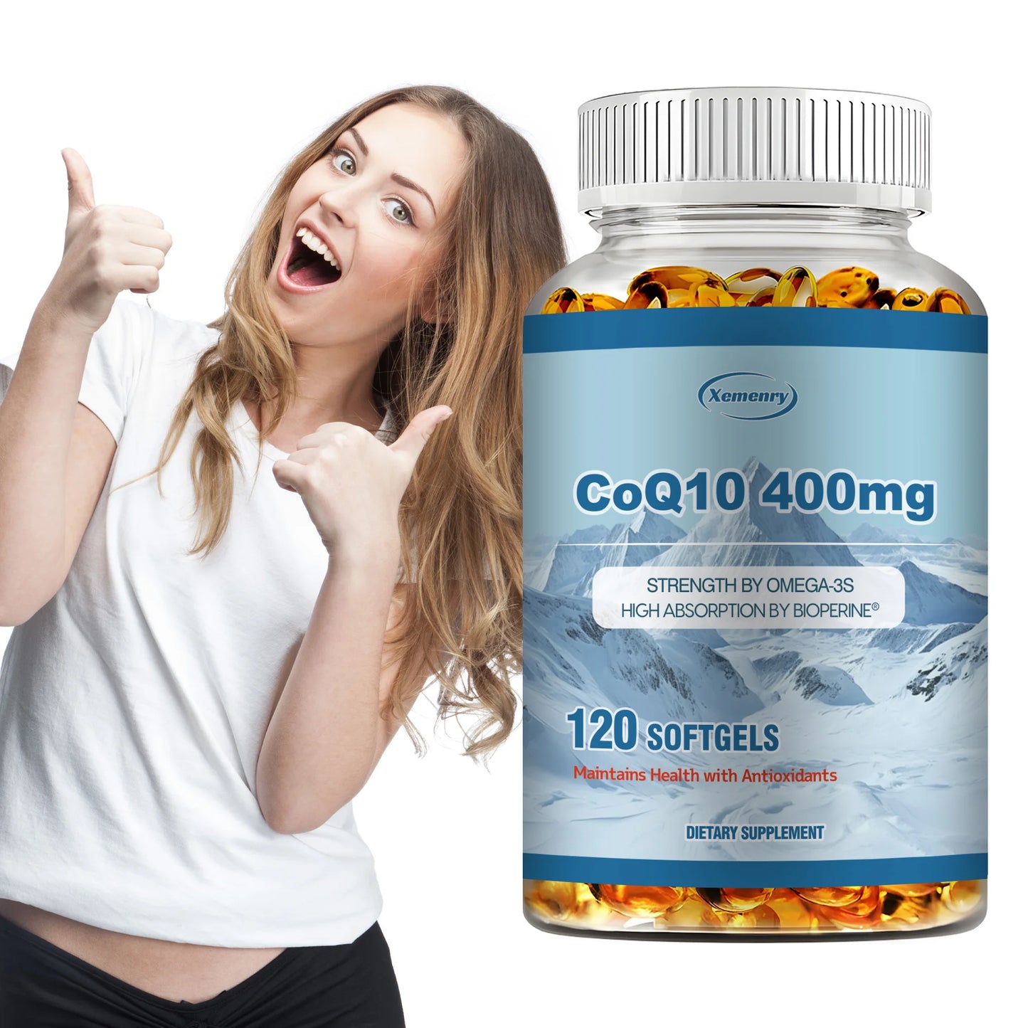 CoQ10 400mg - Supports Energy Production, Heart, Cardiovascular Health, Promotes Blood Circulation, Antioxidant - 120 Capsules