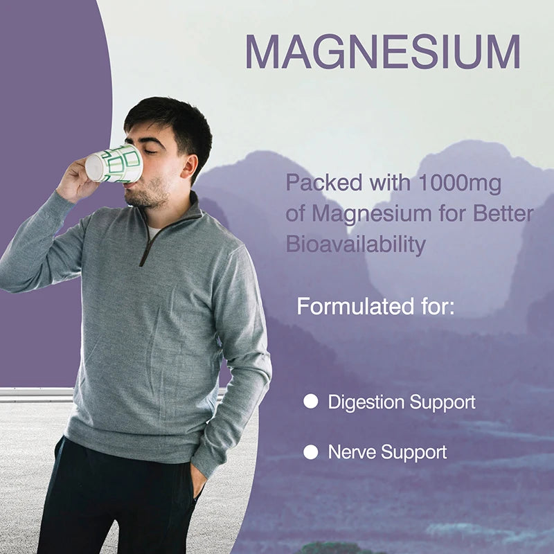 Magnesium Citrate 1000mg - Dietary Supplement for Muscle, Nerve, Bone and Heart Support - 120 Capsules