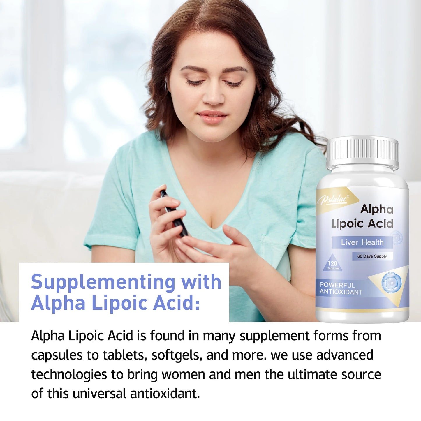 Alpha Lipoic Acid - Antioxidant, Beneficial for Brain and Heart Health, Improve Nerve Function - 120 Capsules