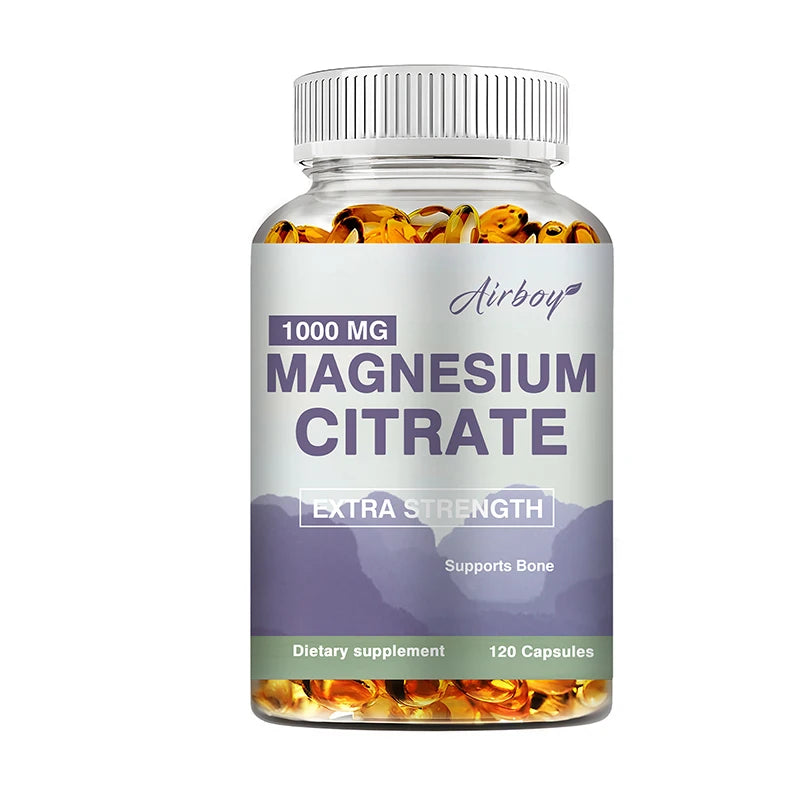 Magnesium Citrate 1000mg - Dietary Supplement for Muscle, Nerve, Bone and Heart Support - 120 Capsules