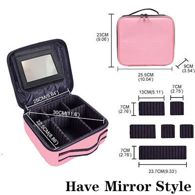 High Quality Makeup Case Brand Travel Cosmetic Bag For Women's Portable Female Make Up Storage Box Nail Tool Suitcases bag