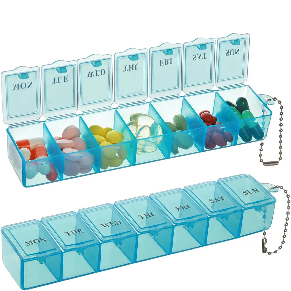 Weekly Pill Organizer, Large 7 Day Pill Box, Daily Vitamin Case Medicine Box,Pill Containers for Medicine Supplements Fish Oil