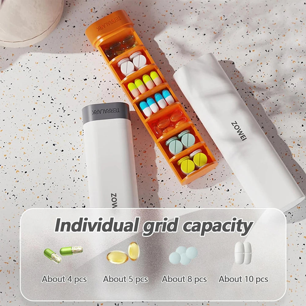 Weekly Pill Organizer 7 Day, Daily Travel Pill Case, Cute Pills Holder To Hold Vitamins, Medicines, Supplements, Pills Organizer