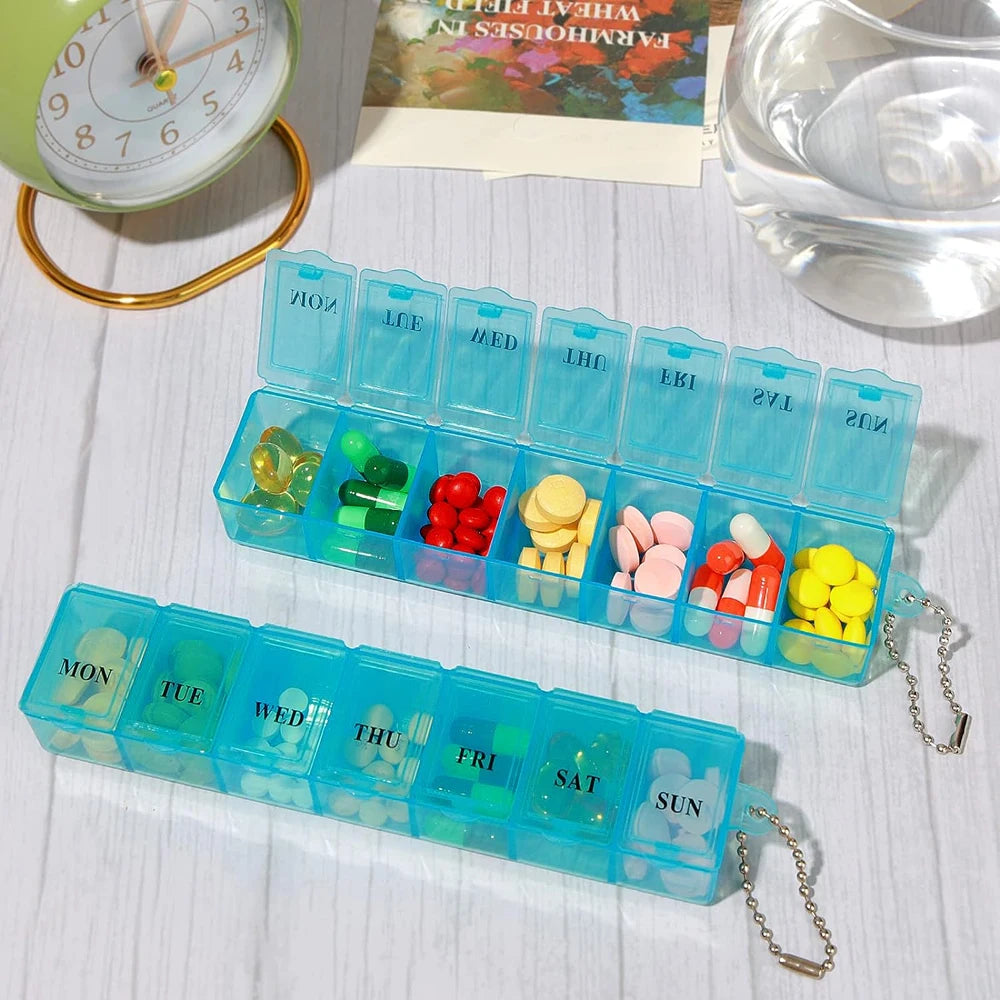 Weekly Pill Organizer, Large 7 Day Pill Box, Daily Vitamin Case Medicine Box,Pill Containers for Medicine Supplements Fish Oil