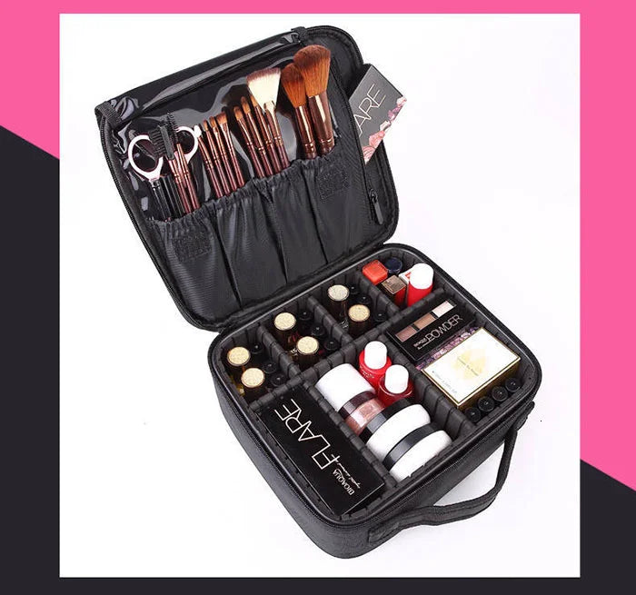 High Quality Makeup Case Brand Travel Cosmetic Bag For Women's Portable Female Make Up Storage Box Nail Tool Suitcases bag