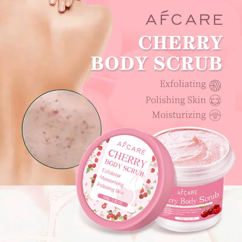 Body Scrub Cherry Exfoliator Body Scrub Polishing Moisturizing Cleansing Skincare Products Niacinamide Whitening Nourishing Skin