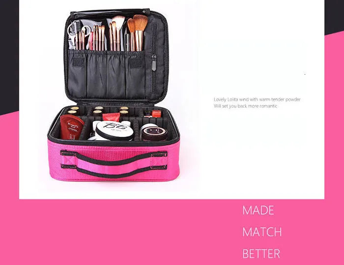 High Quality Makeup Case Brand Travel Cosmetic Bag For Women's Portable Female Make Up Storage Box Nail Tool Suitcases bag