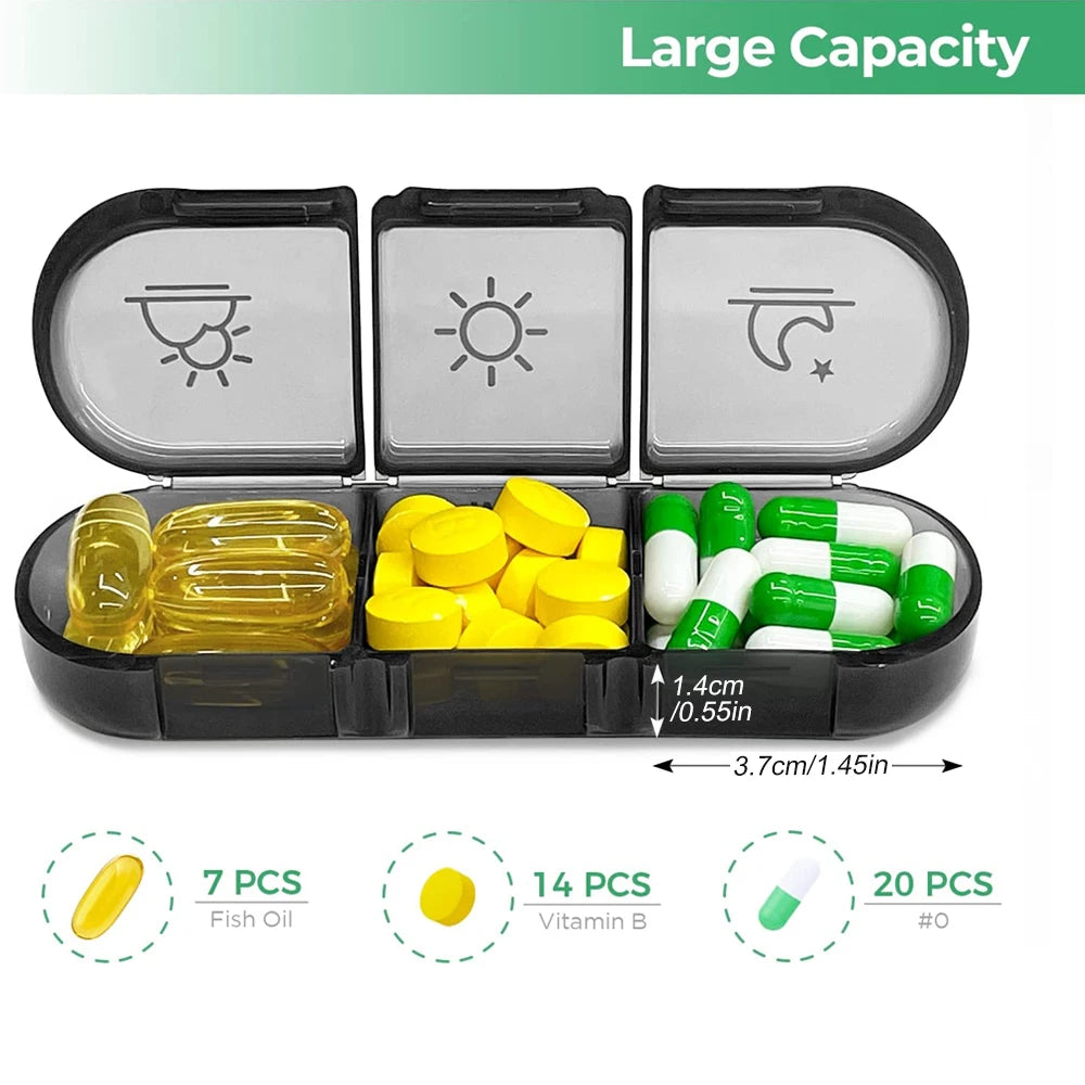 Weekly Pill Organizer 3 Times A Day, Compact Pill Box 7 Day for Managing Your Vitamins, Fish Oils, Supplements and Medications