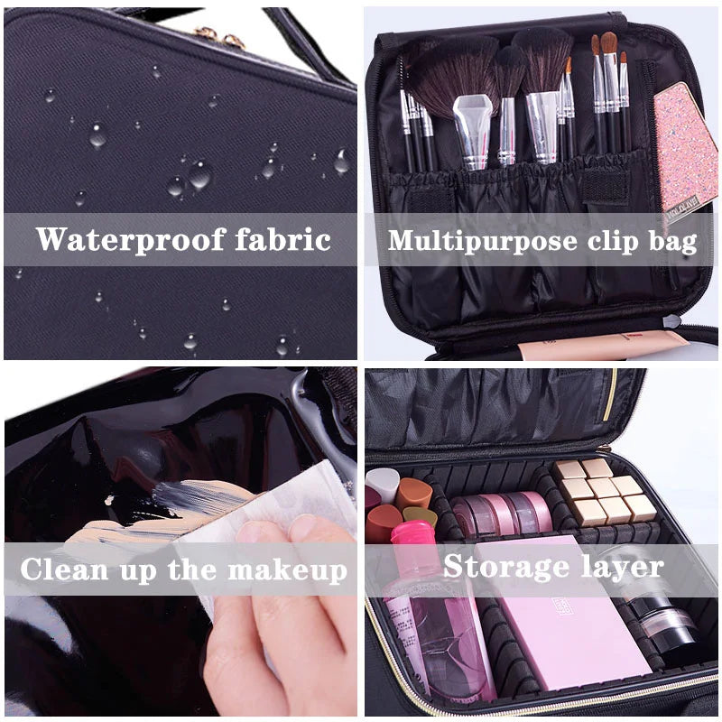 High Quality Makeup Case Brand Travel Cosmetic Bag For Women's Portable Female Make Up Storage Box Nail Tool Suitcases bag