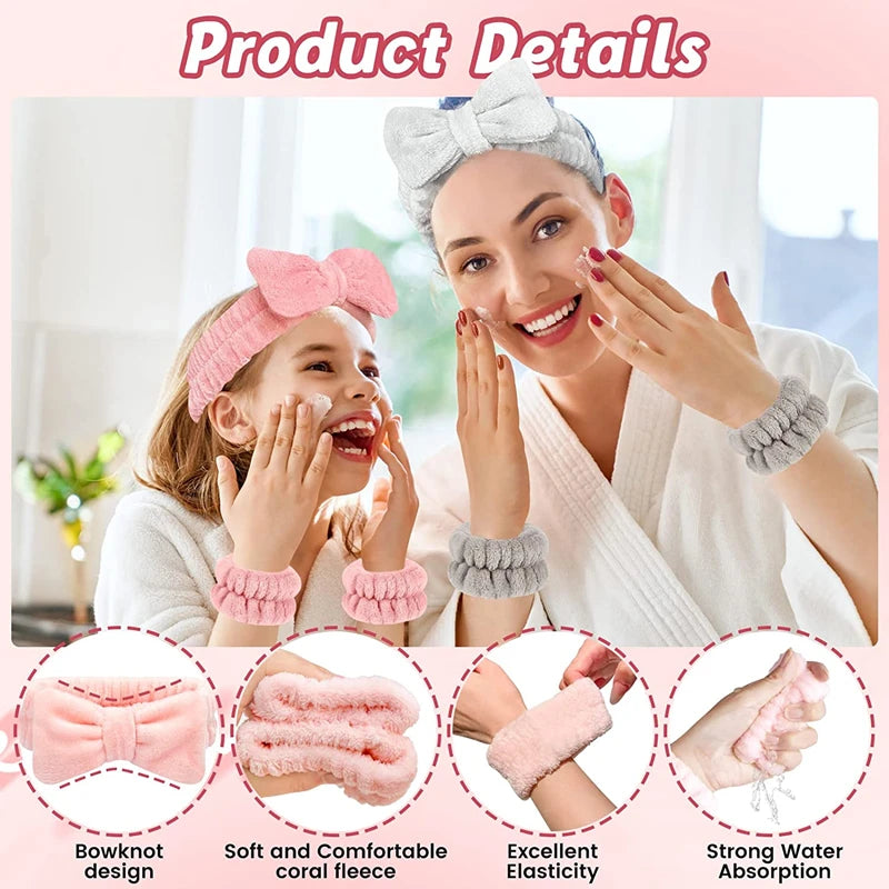 New 3PCS Wrist Spa Washband Microfiber Make Up Towel Band Wristband Scrunchies Washing Face Absorbent Wrist Sweatband Headbands