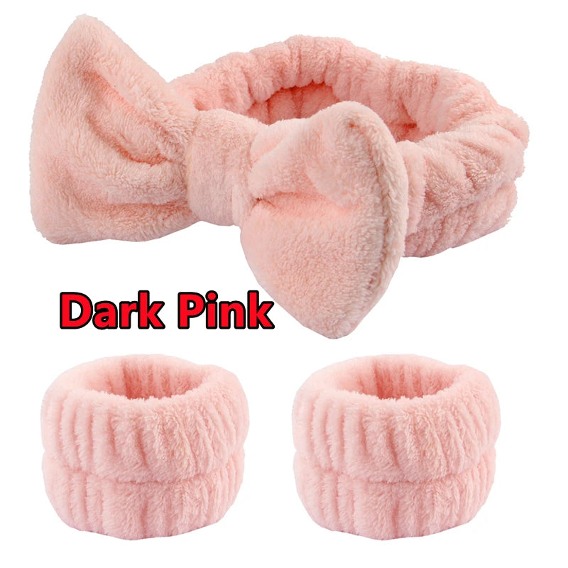 New 3PCS Wrist Spa Washband Microfiber Make Up Towel Band Wristband Scrunchies Washing Face Absorbent Wrist Sweatband Headbands