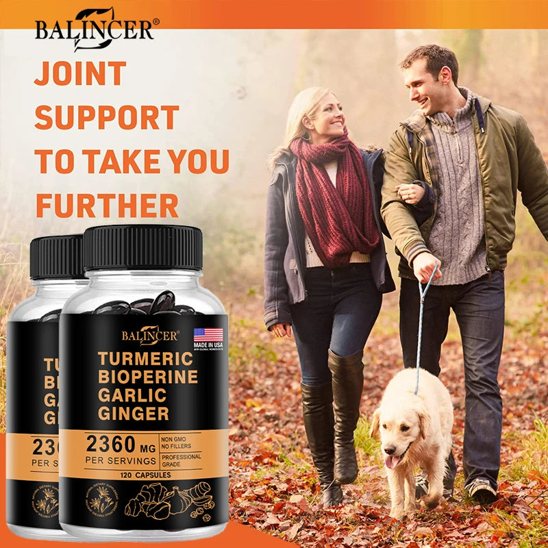 Turmeric Ginger Supplement for Digestive Health, Immune Health, Inflammation and Joint Health Powerful Formula