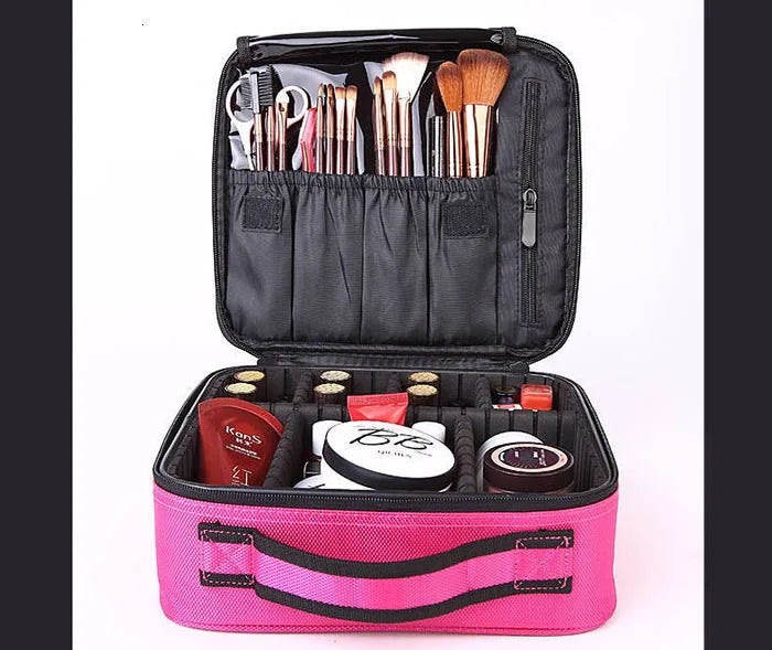 High Quality Makeup Case Brand Travel Cosmetic Bag For Women's Portable Female Make Up Storage Box Nail Tool Suitcases bag