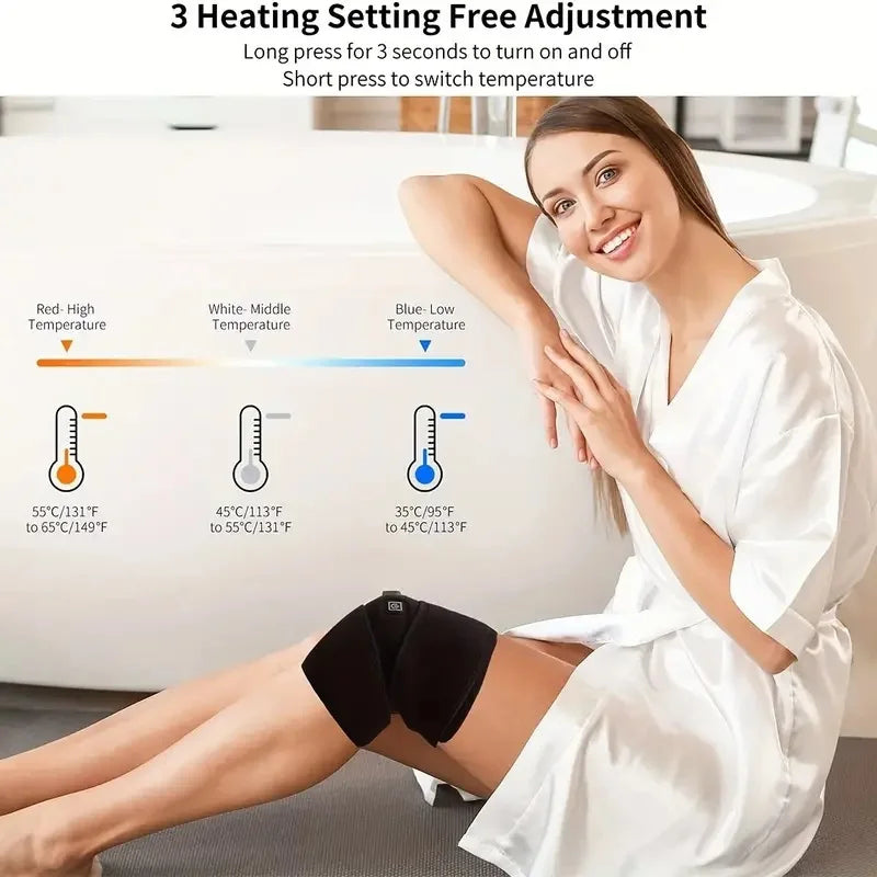 Electric Heating Knee Massage Tool with Adjustable Temperature, Plug in and use Knee Warmer for Health and Protective Belt