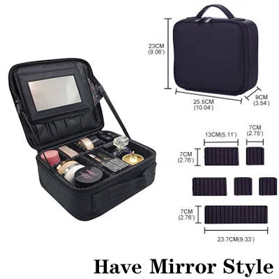 High Quality Makeup Case Brand Travel Cosmetic Bag For Women's Portable Female Make Up Storage Box Nail Tool Suitcases bag