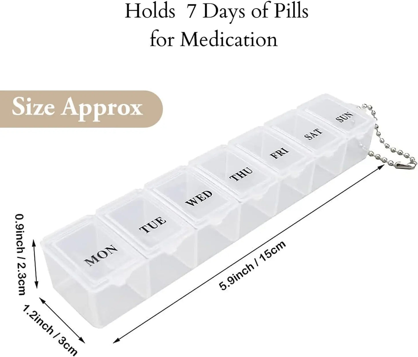 Weekly Pill Organizer, Large 7 Day Pill Box, Daily Vitamin Case Medicine Box,Pill Containers for Medicine Supplements Fish Oil