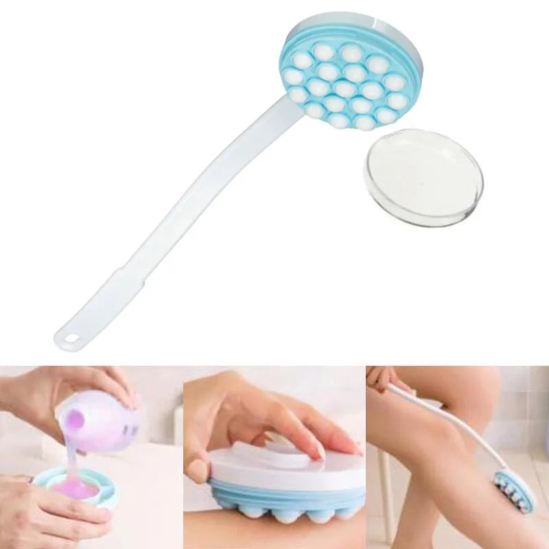 Lotion Oil Cream Applicator Shower Brush Long Handled Head Body Leg Back Bath Brush Scrub Massager Scrubber Bath Supplies Tools