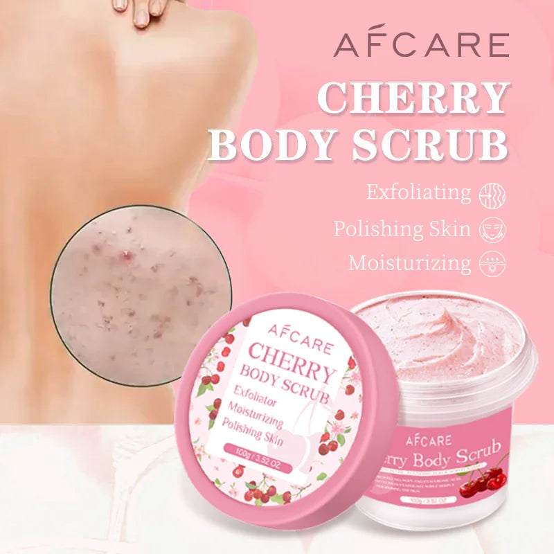 Body Scrub Cherry Exfoliator Body Scrub Polishing Moisturizing Cleansing Skincare Products Niacinamide Whitening Nourishing Skin